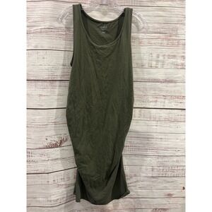 Isabel Maternity by Ingrid & Isabel Olive Green Ruched Side Tank Top Large
